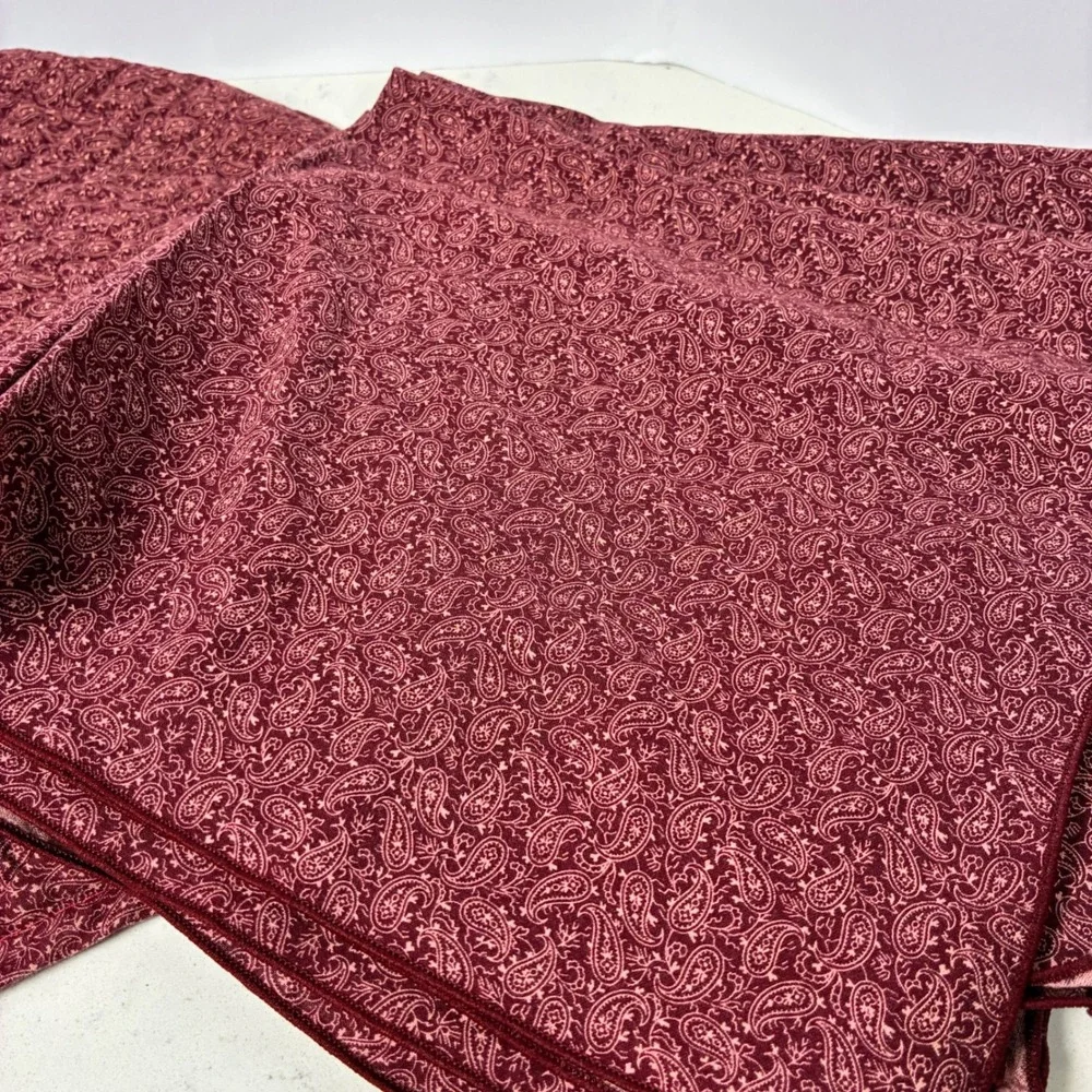 Placemat Napkin Set Burgundy Paisley Quilted 8pc Farmhouse Cottage Table Decor